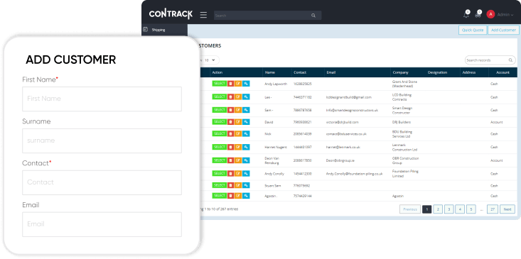 Contrack Admin Panel